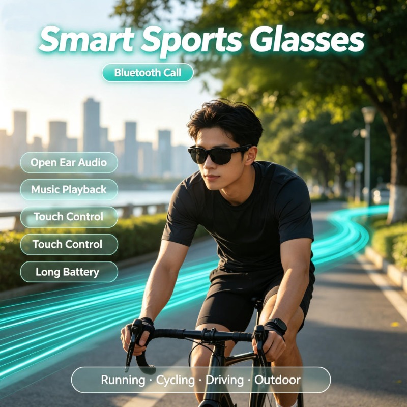 Cycling Glasses - Akıllı Spor Gözlükleri Açık Kulaklık Bluetooth